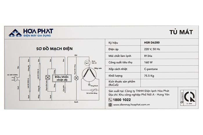 Tủ mát Hoà Phát 280 lít HSR D6280